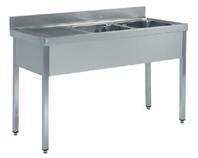 Fregadero 2 cubas y escurridor 1800x700x850